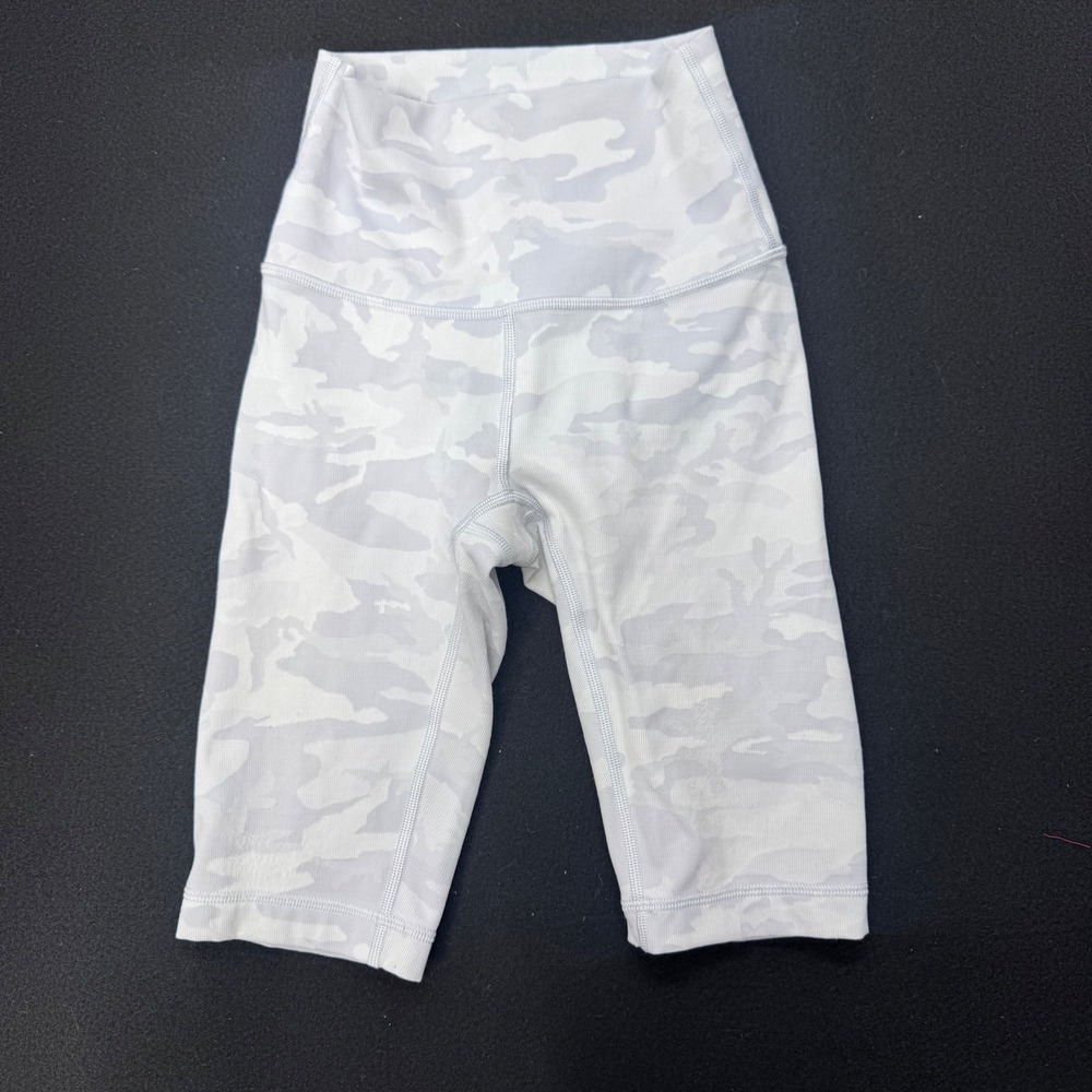 Lululemon Align High-Rise Ribbed Shorts 10 Heritage 365 Camo Crisp White Multi